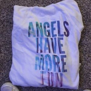 Comfy lounge-around sweats and hoodie.